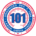 Circular International Union of Operating Engineers 101 logo, blue “101”.