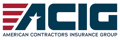 ACIG logo: blue letters, red stripes, white star, company name.