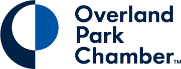 Overland Park Chamber logo with stylized blue O and P.