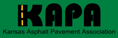 KAPA logo, bold black letters, K features yellow dashed road line.