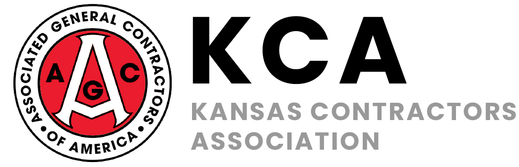 Kansas Contractors Association logo with AGC emblem and KCA text