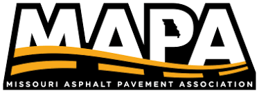 MAPA logo with bold text, curved yellow road, Missouri in 